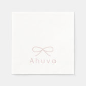 Serviette En Papier Cocktail Bow classique Napkin en rose rousse (Devant)