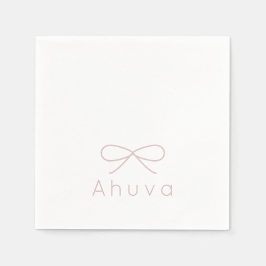 Serviette En Papier Cocktail Bow classique Napkin en rose rousse (Devant)