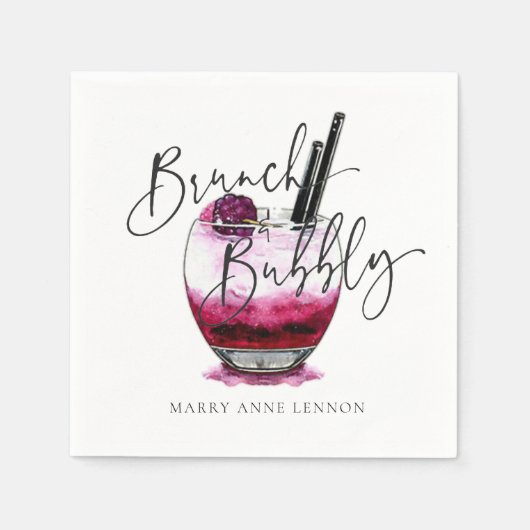 Serviette En Papier Cocktail Brunch et serviettes Bubbly (Devant)