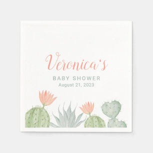 Serviette En Papier Cocktail Cactus Napkin Baby shower Cactus