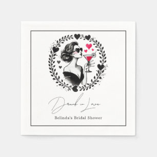 Serviette En Papier Cocktail Chic Ivresse d'Amour Réception de Mariage