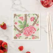 Serviette En Papier Cocktail CHinois Pink Peony Napkin (En situation)