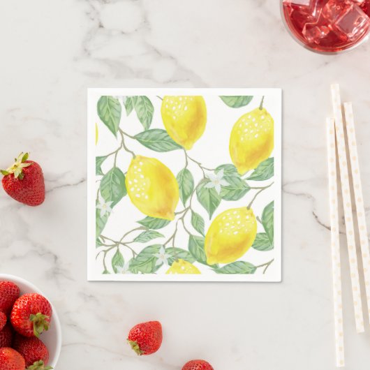 Serviette En Papier Cocktail citron (En situation)