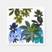 Serviette En Papier Cocktail classique Feuille vert et bleu Napkin (Devant)