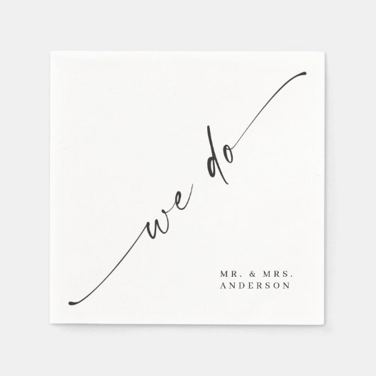 Serviette En Papier Cocktail classique Mariage élégant Napkin (Devant)