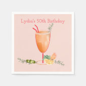 Serviette En Papier Cocktail congelé avec fruits fête d'anniversaire (Devant)