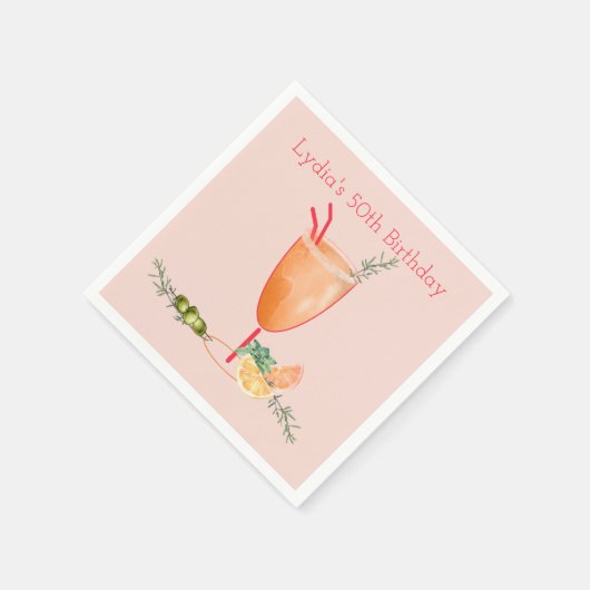 Serviette En Papier Cocktail congelé avec fruits fête d'anniversaire (Coin)