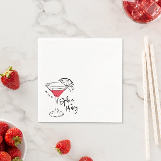 Serviette En Papier Cocktail cosmopolite à main (En situation)