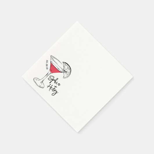 Serviette En Papier Cocktail cosmopolite à main (Coin)