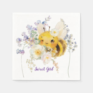 Serviette En Papier Cocktail d'abeille à fleurs serviettes