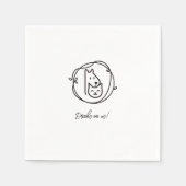 Serviette En Papier Cocktail d'art Simple Cat and Dog Line Napkin (Devant)