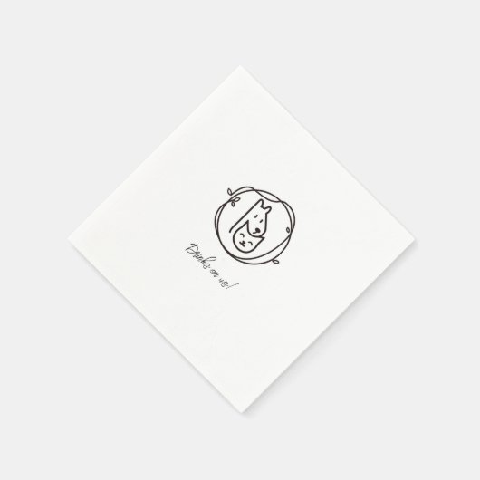 Serviette En Papier Cocktail d'art Simple Cat and Dog Line Napkin (Coin)