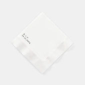 Serviette En Papier Cocktail Date + Initiale (Coin)