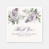 Serviette En Papier Cocktail de 30e anniversaire de Lilac à fleurs vio (Devant)