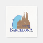 Serviette En Papier Cocktail de Barcelone Napkin (Devant)