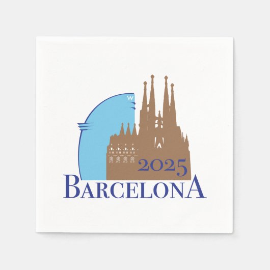 Serviette En Papier Cocktail de Barcelone Napkin (Devant)
