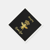 Serviette En Papier Cocktail de boisson Black Beverage QuEEN BEE Gold  (Coin)