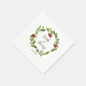 Serviette En Papier Cocktail de canneberge d'hiver (Coin)