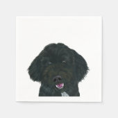 Serviette En Papier Cocktail de chien noir serviettes (Devant)