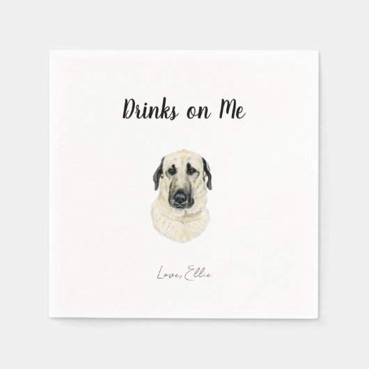 Serviette En Papier Cocktail de chien serviettes (Devant)