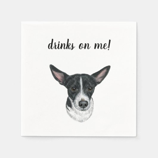 Serviette En Papier Cocktail de chien serviettes (Devant)