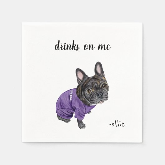 Serviette En Papier Cocktail de chien serviettes (Devant)