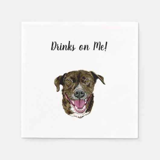 Serviette En Papier Cocktail de chien serviettes (Devant)