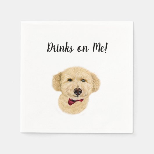Serviette En Papier Cocktail de chien serviettes (Devant)