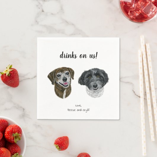 Serviette En Papier Cocktail de chien serviettes (En situation)