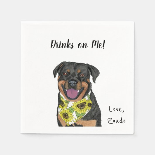 Serviette En Papier Cocktail de chien serviettes (Devant)