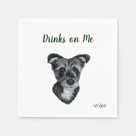 Serviette En Papier Cocktail de chien serviettes (Devant)