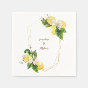 Serviette En Papier Cocktail de citrons d'or méditerranéen