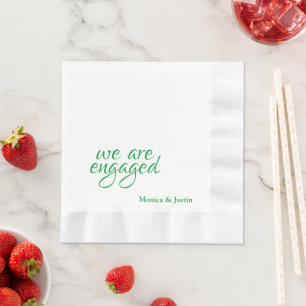 Serviette En Papier Cocktail de fiançailles