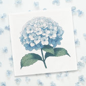 Serviette En Papier Cocktail de fleurs d'hydrangea bleu élégant