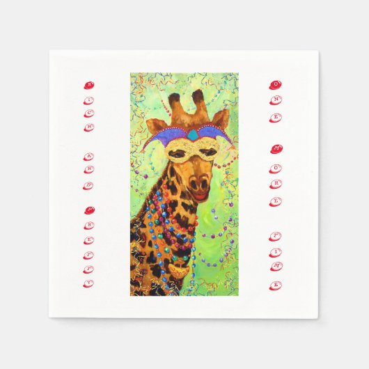 Serviette En Papier Cocktail de girafe riche et jolie Napkin (Devant)