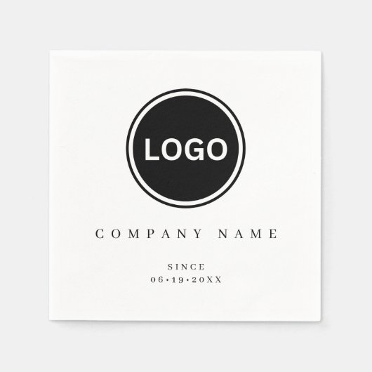 Serviette En Papier Cocktail de l'anniversaire de l'entreprise (Devant)