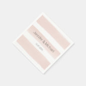 Serviette En Papier Cocktail de liqueur moderne Blush Stripes (Coin)