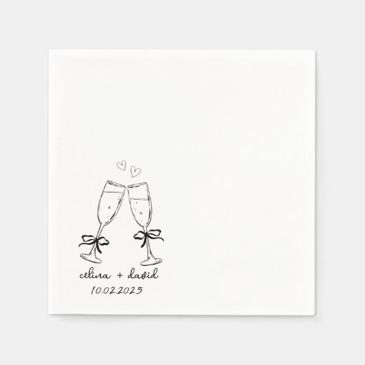 Serviette En Papier Cocktail de mariage (Devant)