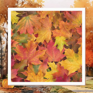 Serviette En Papier Cocktail de mariage couleur automne feuilles morte