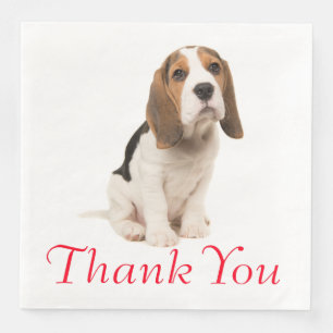 Serviette En Papier Cocktail de mariage de chiot Beagle Merci