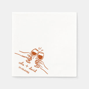 Serviette En Papier Cocktail de mariage élégant