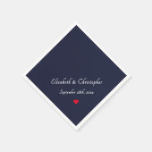 Serviette En Papier Cocktail de mariage Monogrammé bleu marine (Coin)
