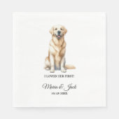 Serviette En Papier Cocktail de Mariage personnalisé du Yellow Lab (Devant)