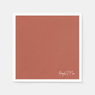 Serviette En Papier Cocktail de mariage personnalisé en terre cuite mo
