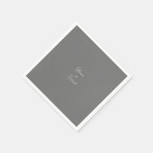 Serviette En Papier Cocktail de mariage personnalisé gris simple servi (Coin)