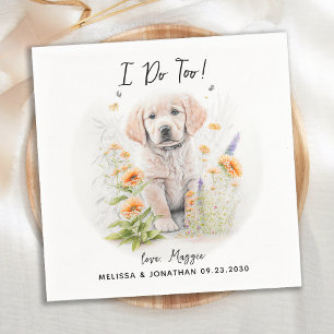 Serviette En Papier Cocktail de mariage personnalisé pour chien Retrie