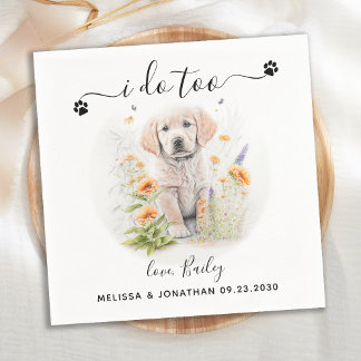 Serviette En Papier Cocktail de mariage pour chien
