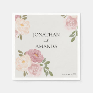 Serviette En Papier Cocktail de mariage Rose rose