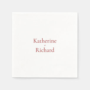 Serviette En Papier Cocktail de mariage rouge et blanc