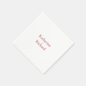 Serviette En Papier Cocktail de mariage rouge et blanc (Coin)